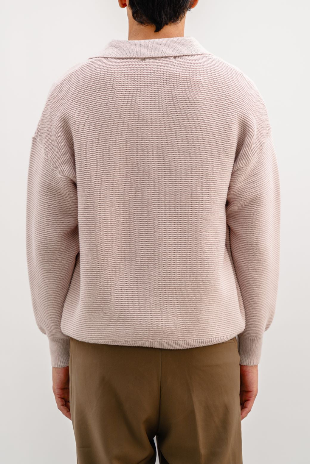 BEIGE SOFT POLO SWEATER