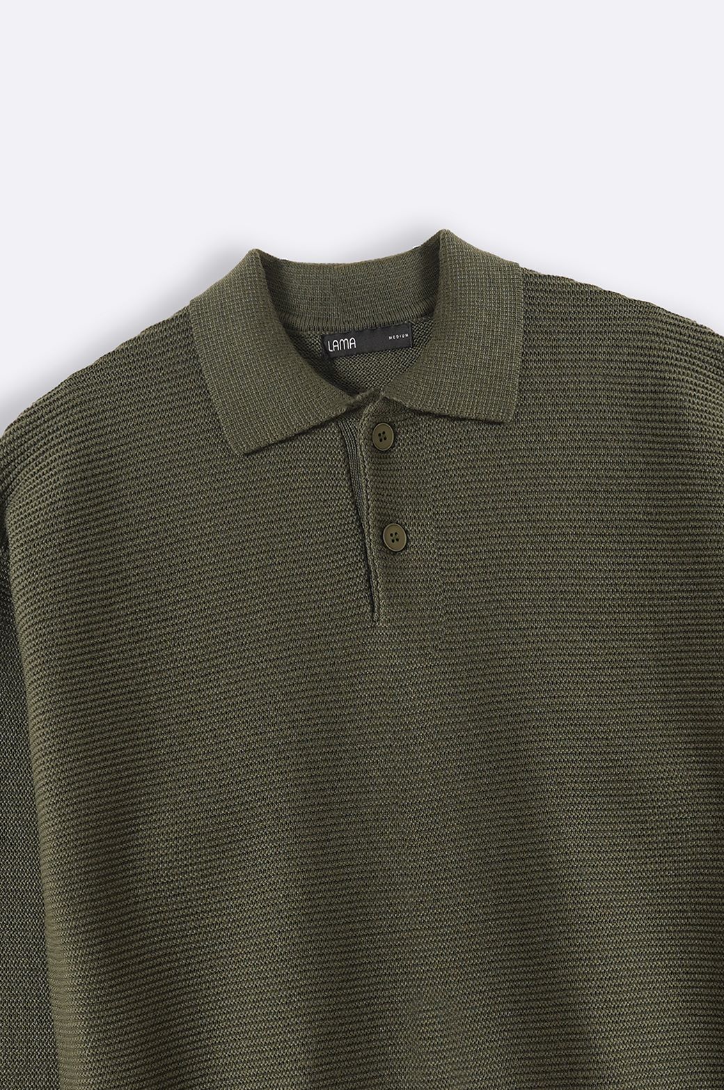 OLIVE SOFT POLO SWEATER