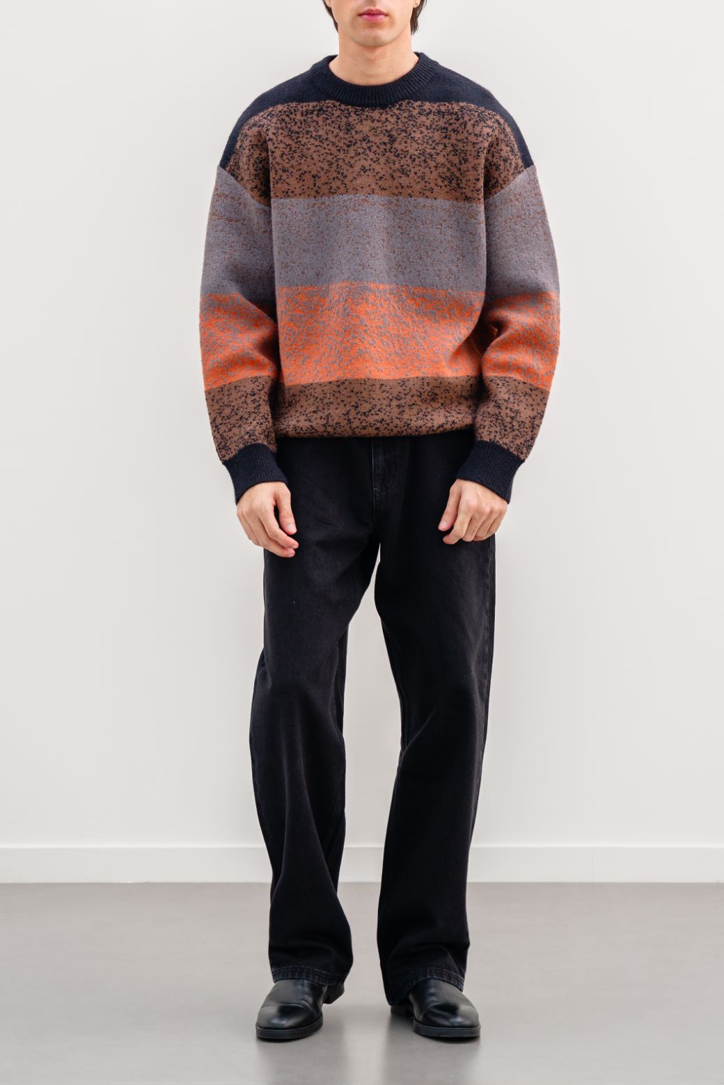 BROWN GRADIENT JACQUARD SWEATER