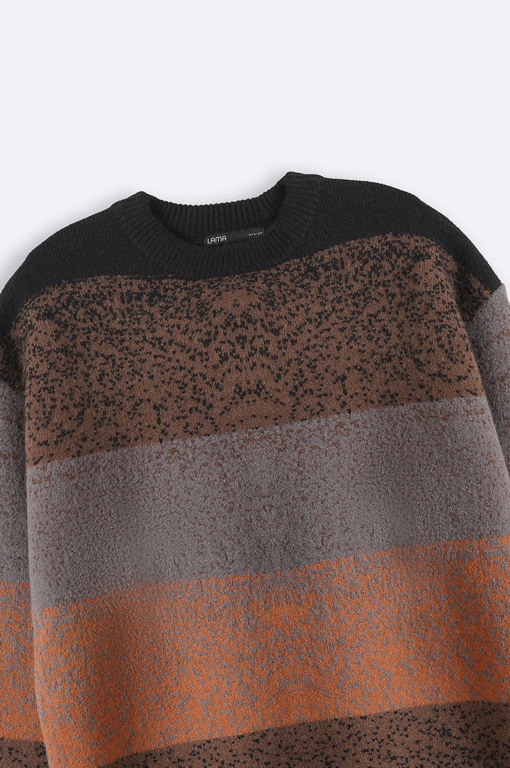 BROWN GRADIENT JACQUARD SWEATER