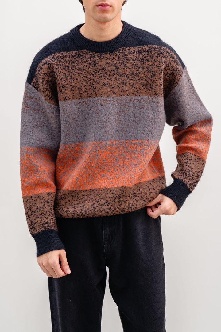 BROWN GRADIENT JACQUARD SWEATER