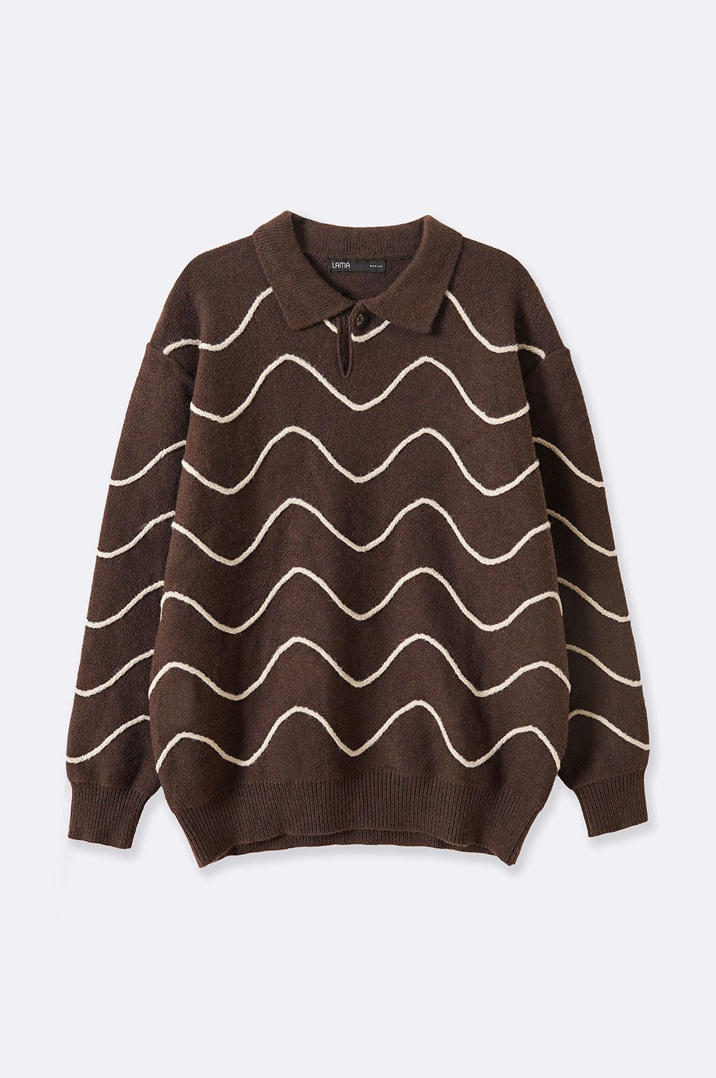 BROWN 70'S POLO SWEATER