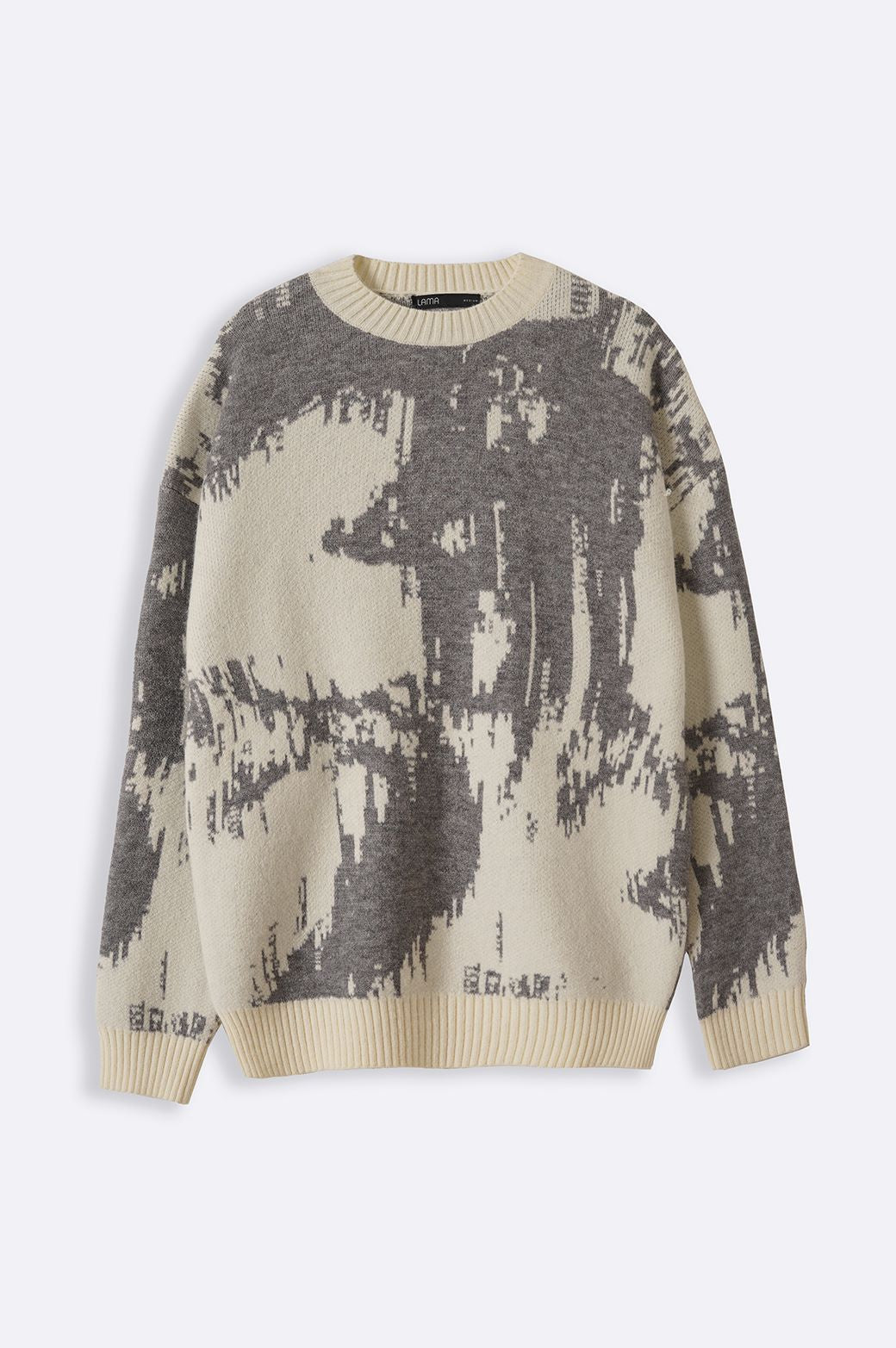 CREAM ABSTRACT PRINTED SWEATER