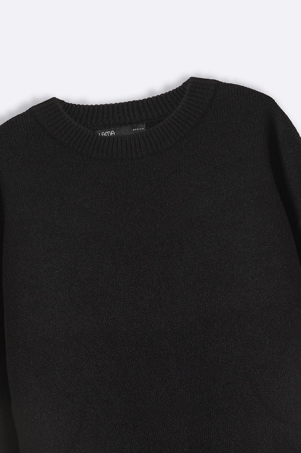 BLACK SOFT KNIT SWEATER