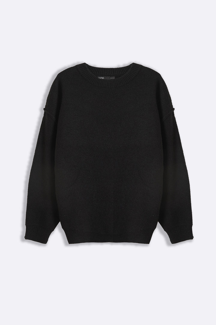 BLACK SOFT KNIT SWEATER