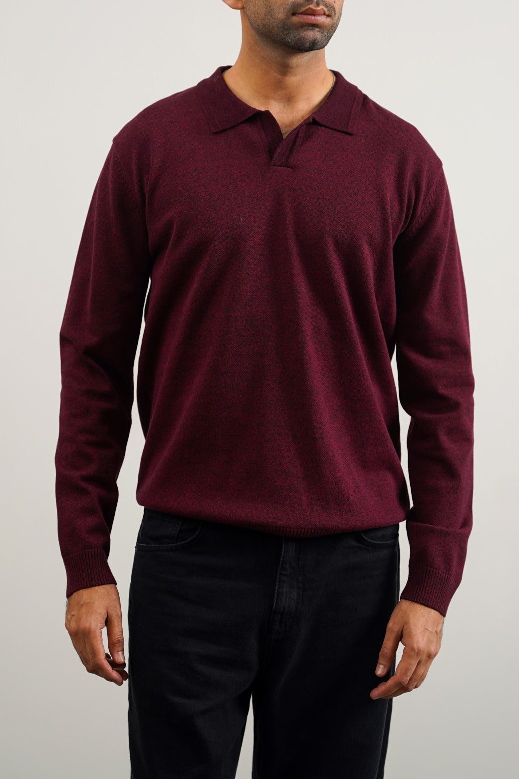 SOFT KNITTED POLO JUMPER