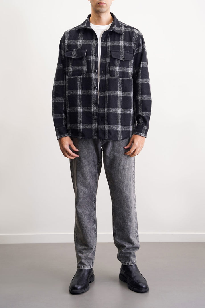 BLACK BOY-NEXT-DOOR FLANNEL OVERSHIRT