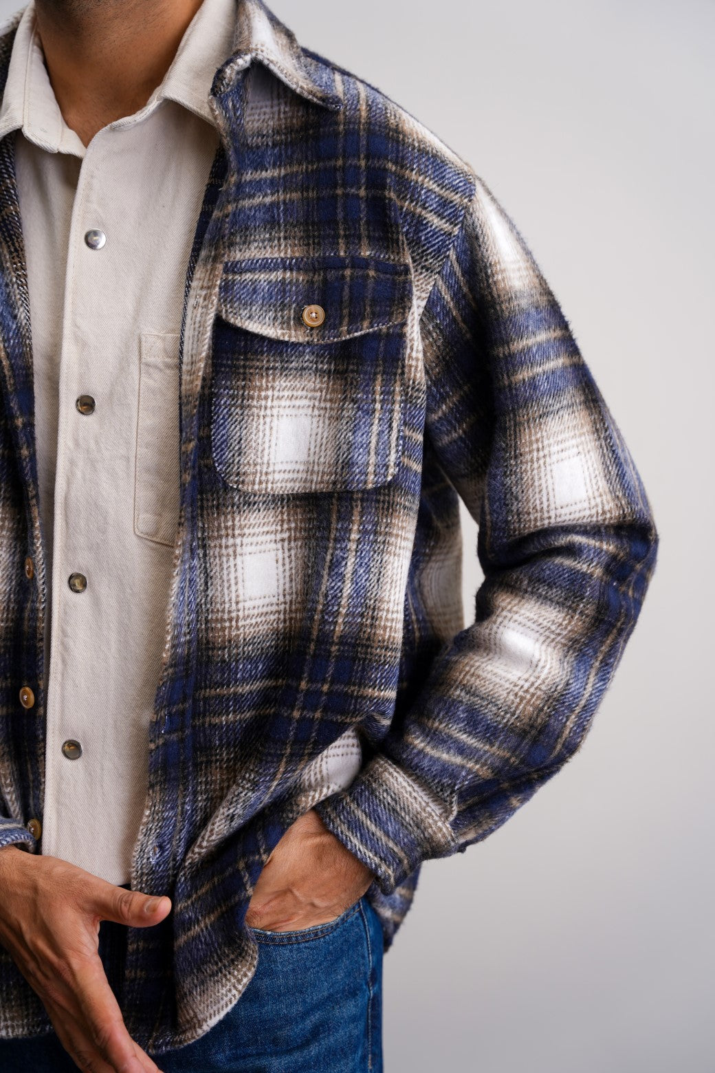 BOY-NEXT-DOOR FLANNEL OVERSHIRT