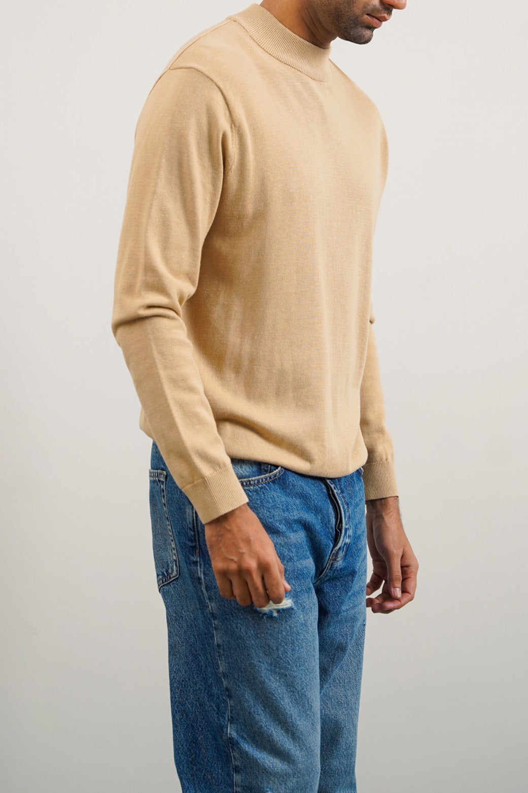 COTTON HIGH-CREW JUMPER