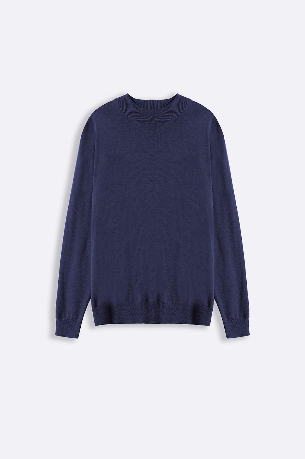 NAVY COTTON HIGH-CREW JUMPER