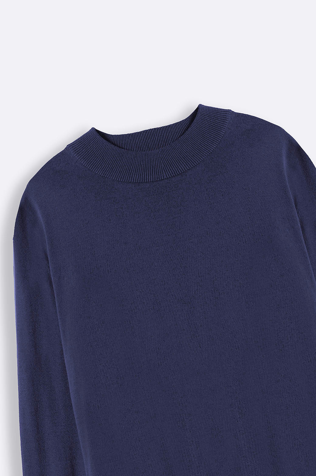 NAVY COTTON HIGH-CREW JUMPER