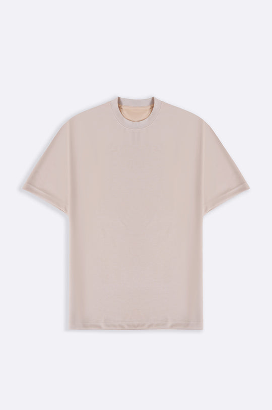 BEIGE SOFT SCUBA T-SHIRT