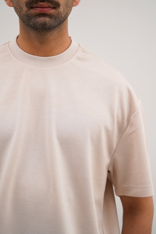 BEIGE SOFT SCUBA T-SHIRT