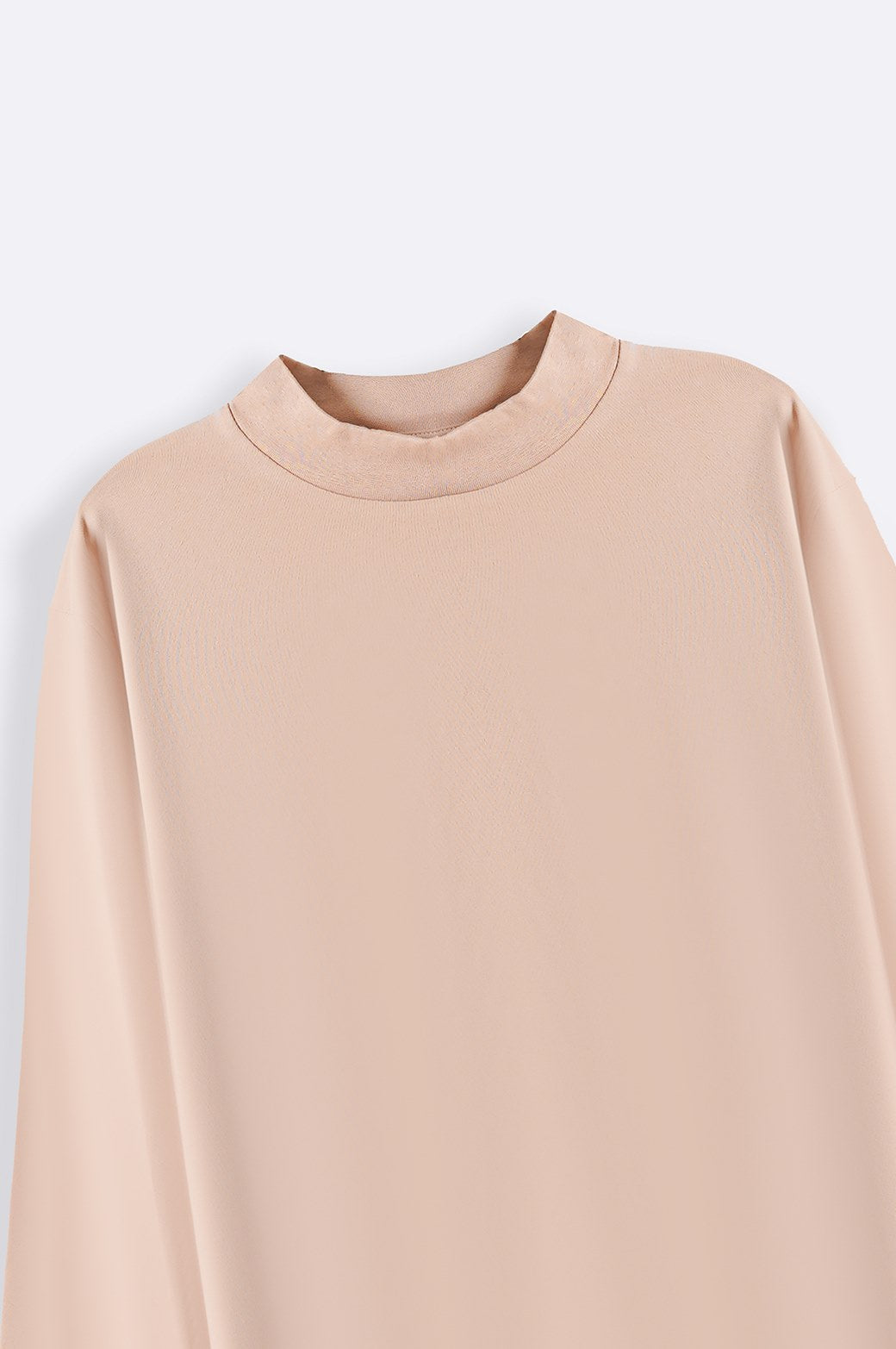 BEIGE HIGH NECK T-SHIRT