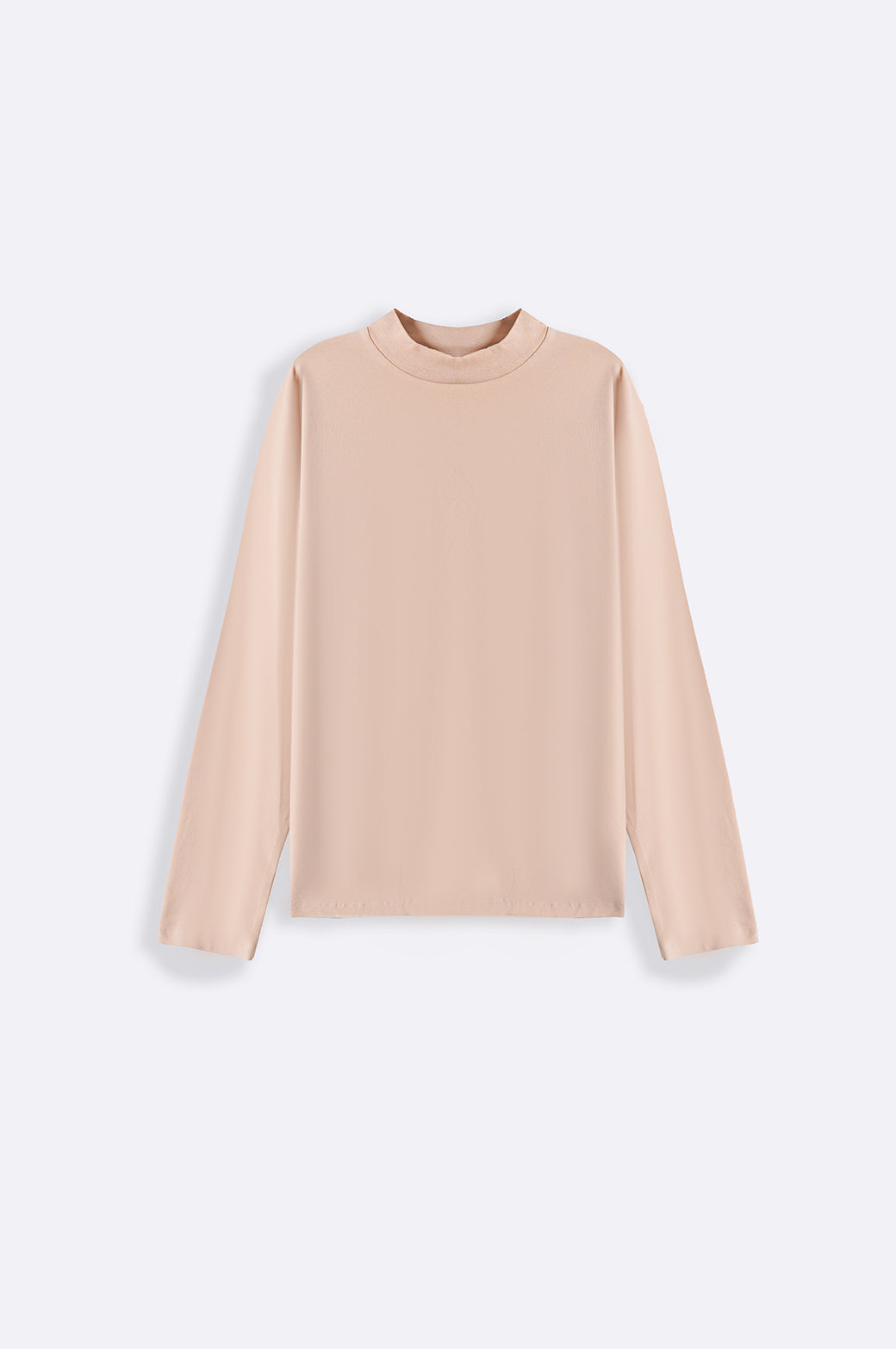 BEIGE HIGH NECK T-SHIRT