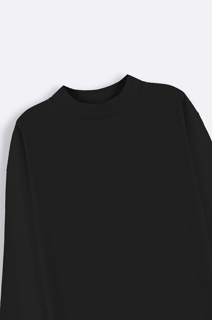 BLACK HIGH NECK T-SHIRT