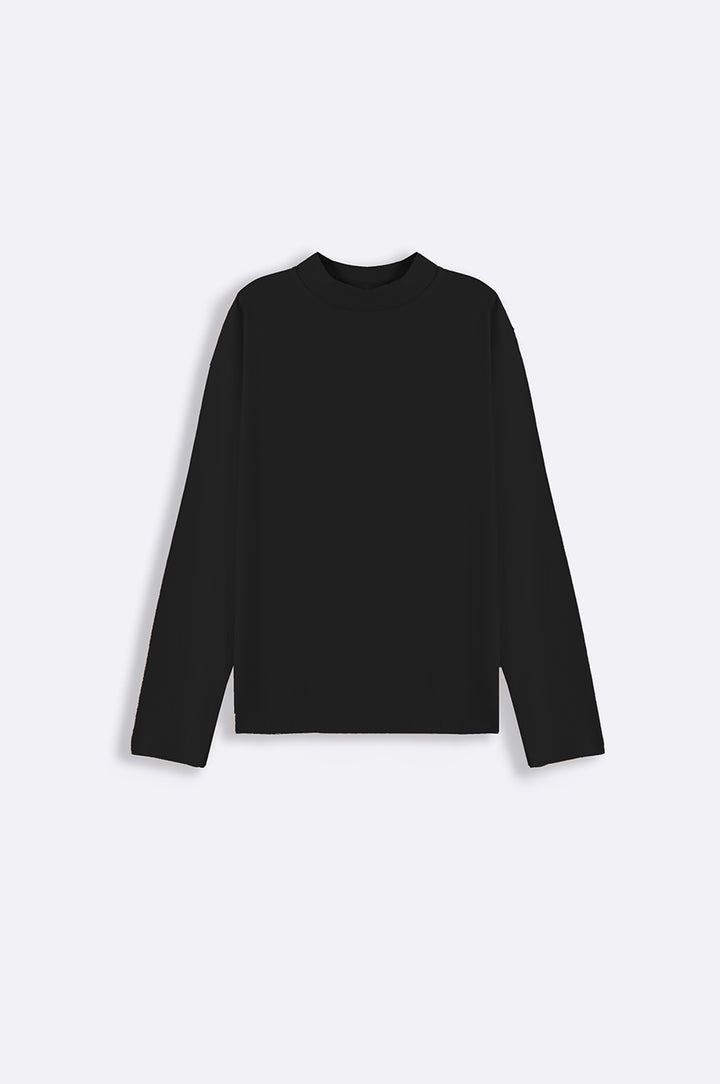 BLACK HIGH NECK T-SHIRT