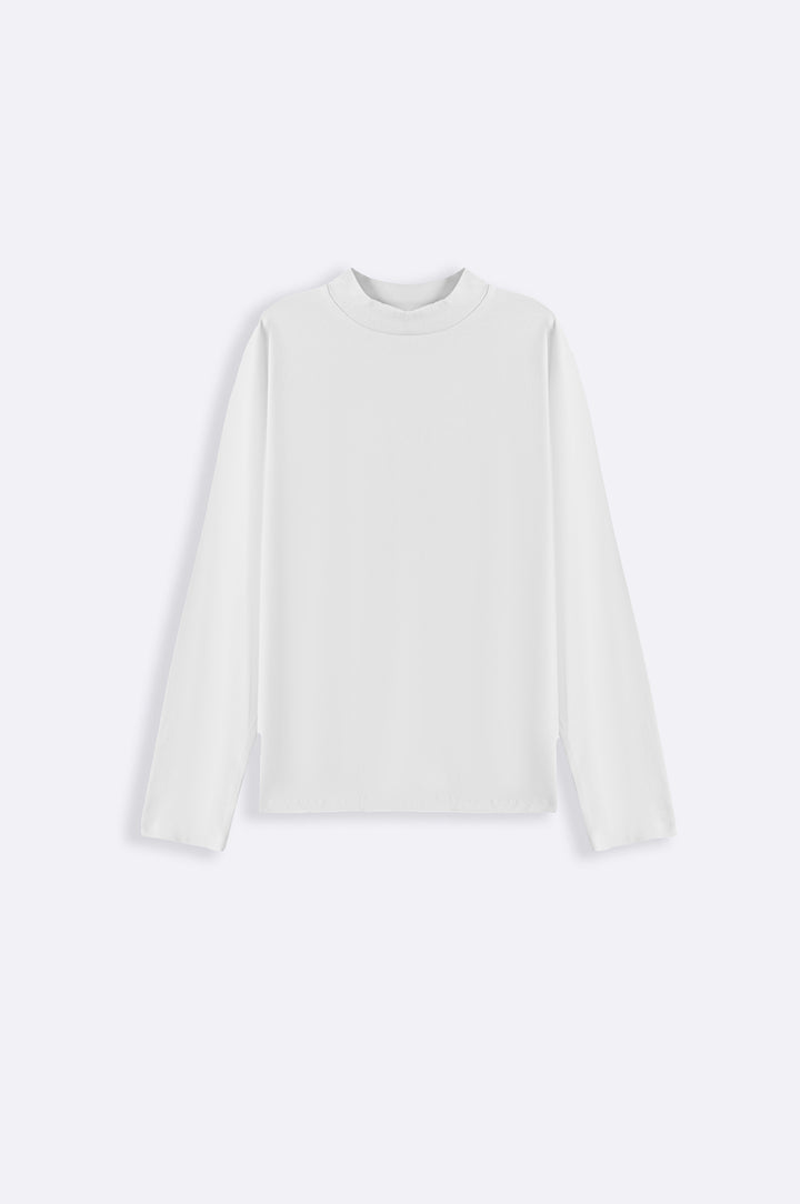 WHITE HIGH NECK T-SHIRT