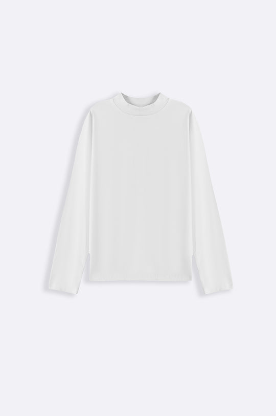 WHITE HIGH NECK T-SHIRT