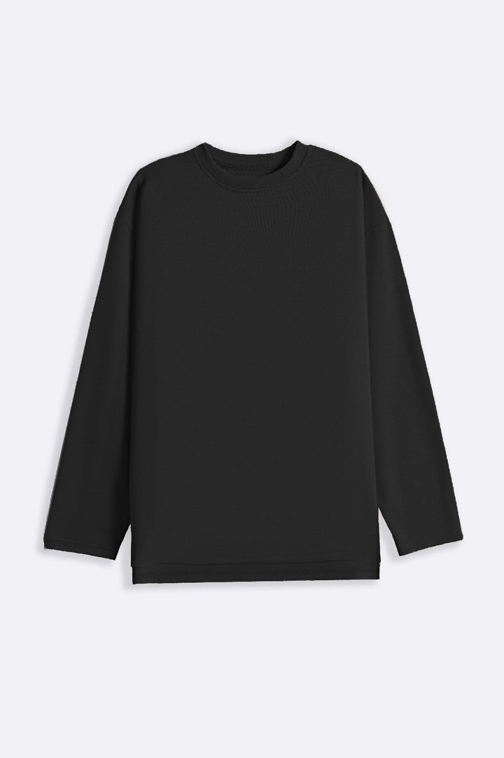 BLACK CREW NECK SWEATSHIRT