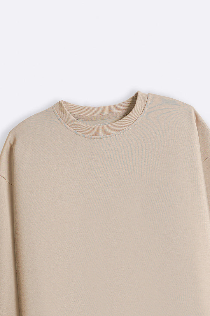 KHAKI CREW NECK SWEATSHIRT