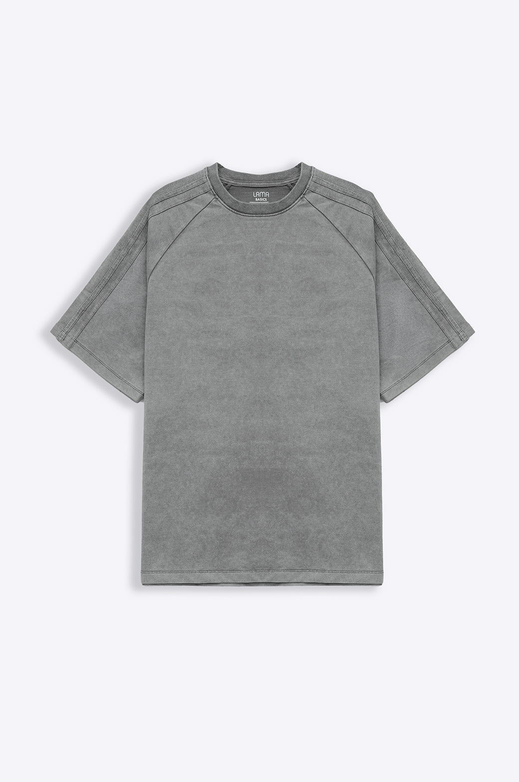 GREY RANGLAN ACID WASHED TEE