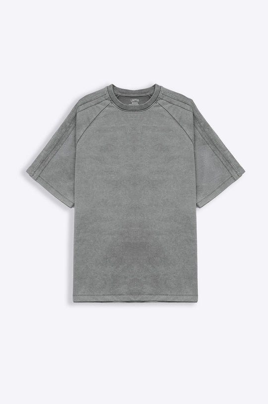 GREY RANGLAN ACID WASHED TEE