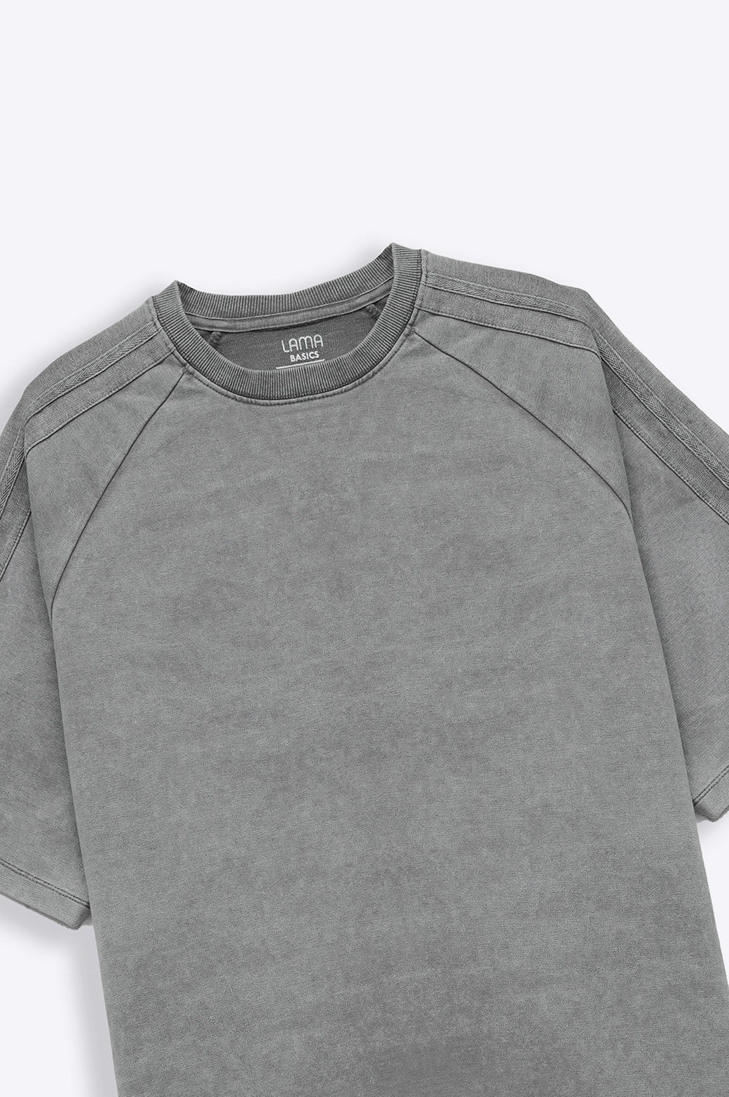 GREY RANGLAN ACID WASHED TEE