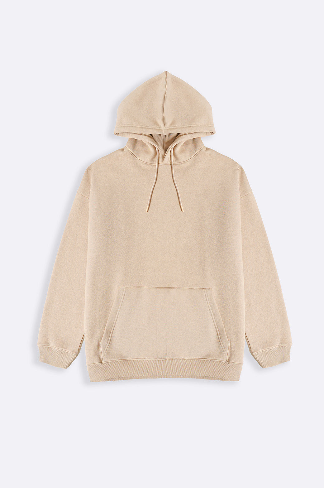 BEIGE OVERSIZED FLEECE HOODIE