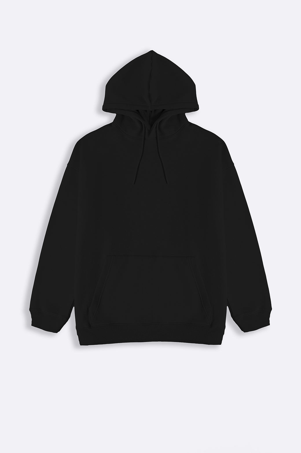 BLACK OVERSIZED FLEECE HOODIE