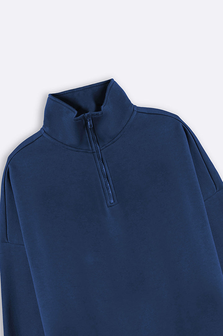 NAVY QUARTER ZIP SWEATSHIRT