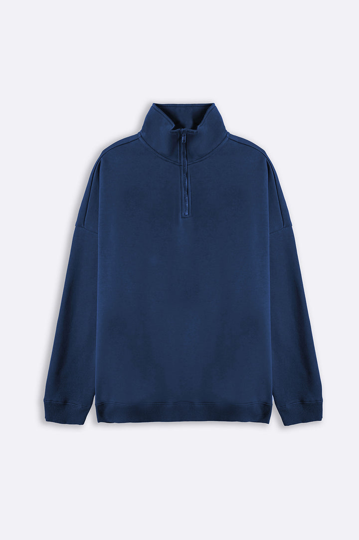 NAVY QUARTER ZIP SWEATSHIRT