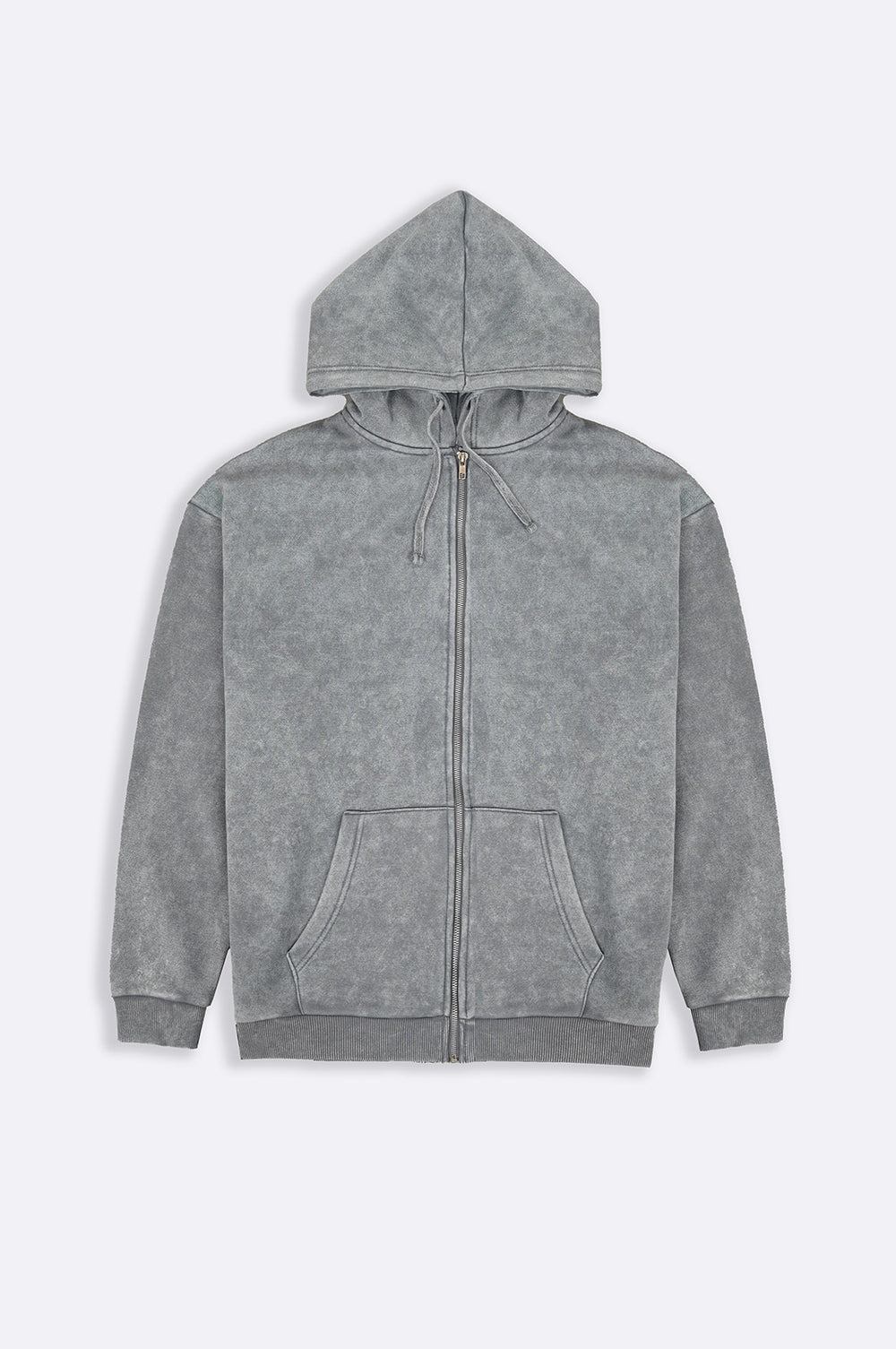 GREY SOFT COTTON FLEECE HOODIE