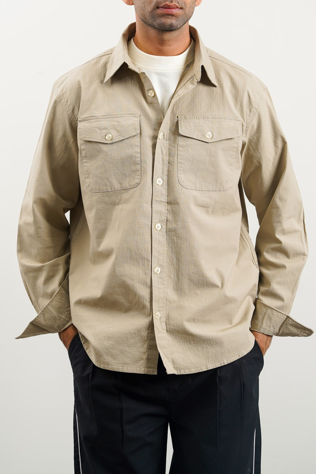 BEIGE OVERSIZED SHACKET