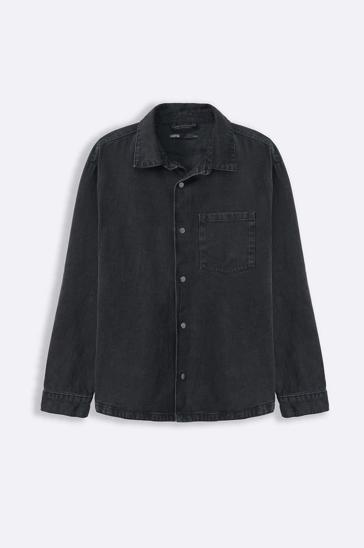 BLACK DENIM SHACKET