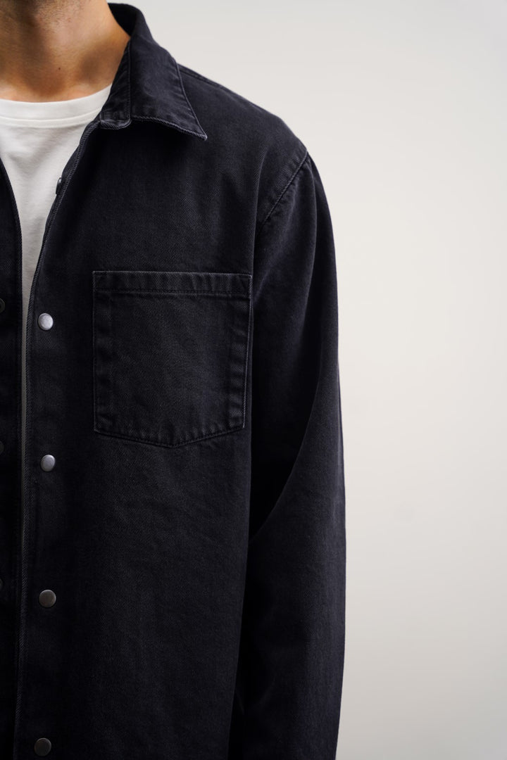 BLACK DENIM SHACKET