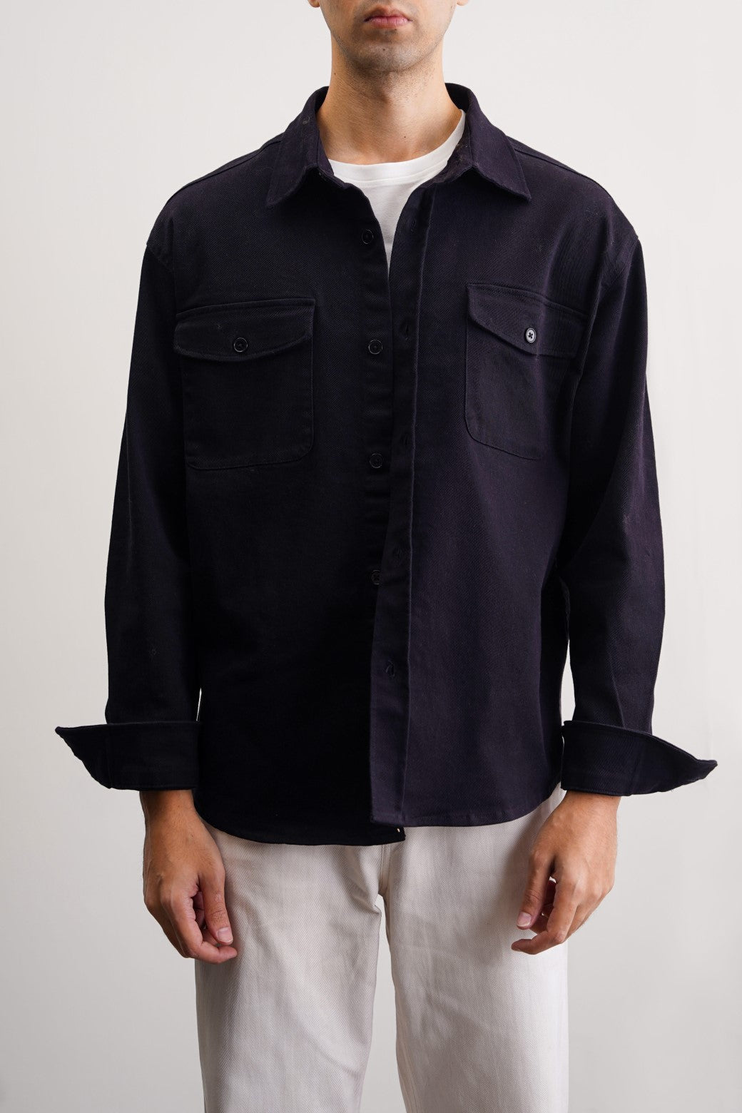 BLACK RELAXED OVERSHIRT