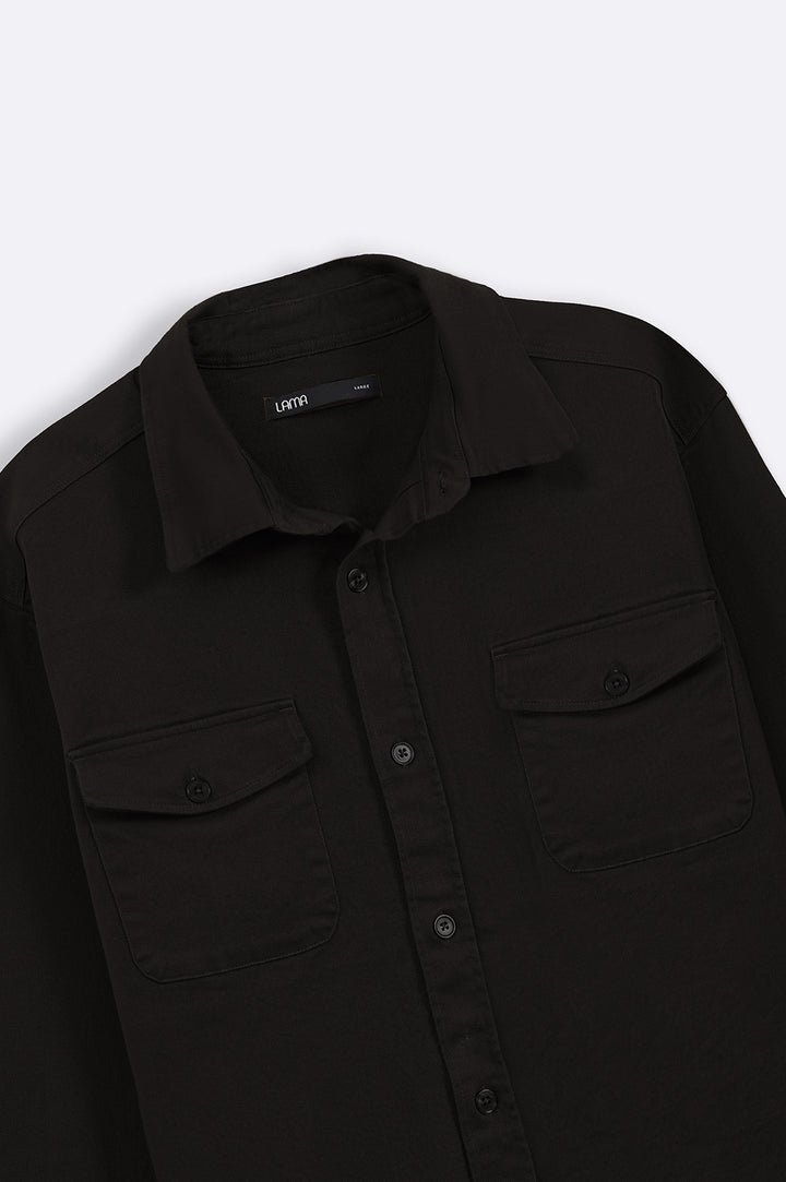 BLACK RELAXED OVERSHIRT