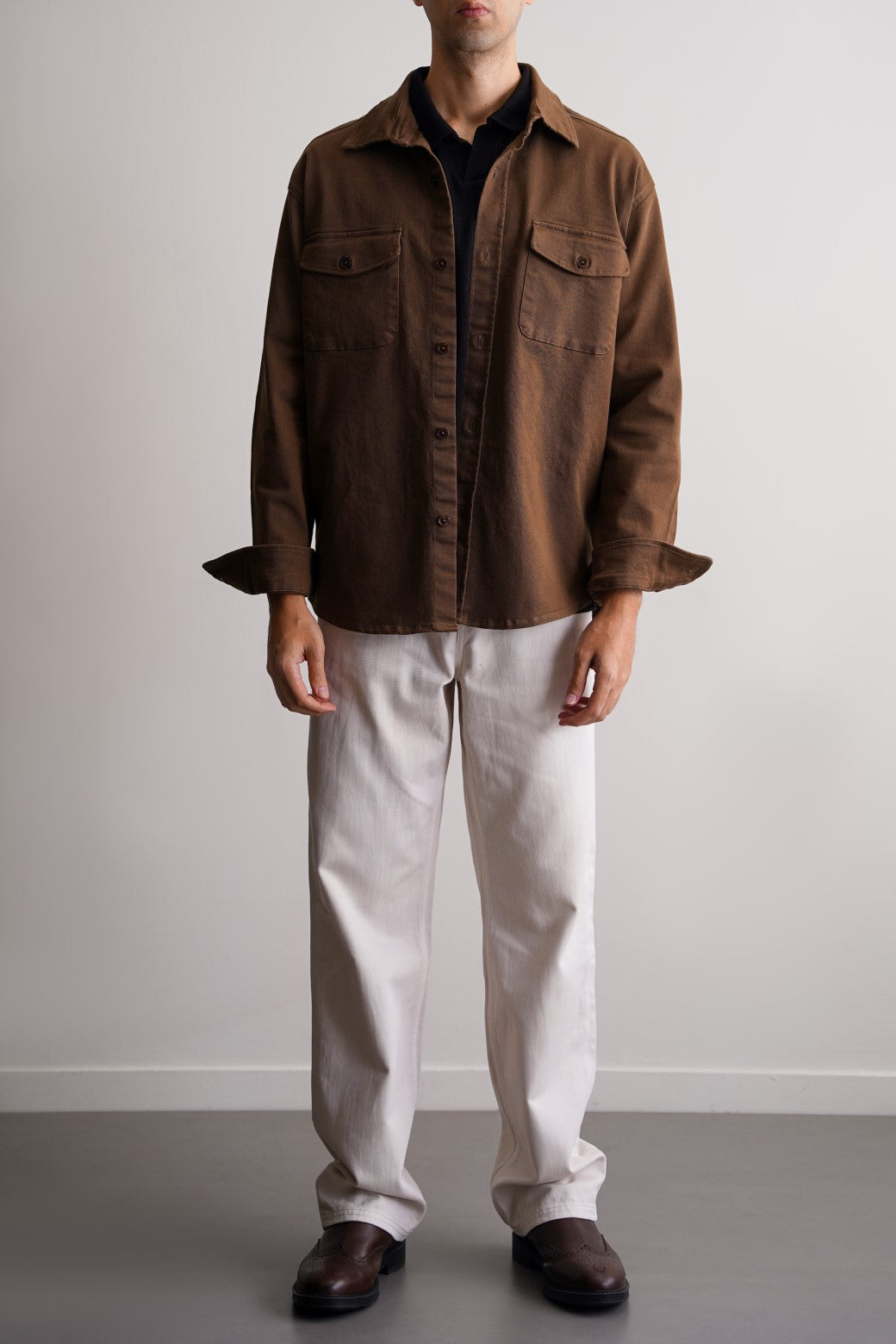 BROWN RELAXED OVERSHIRT