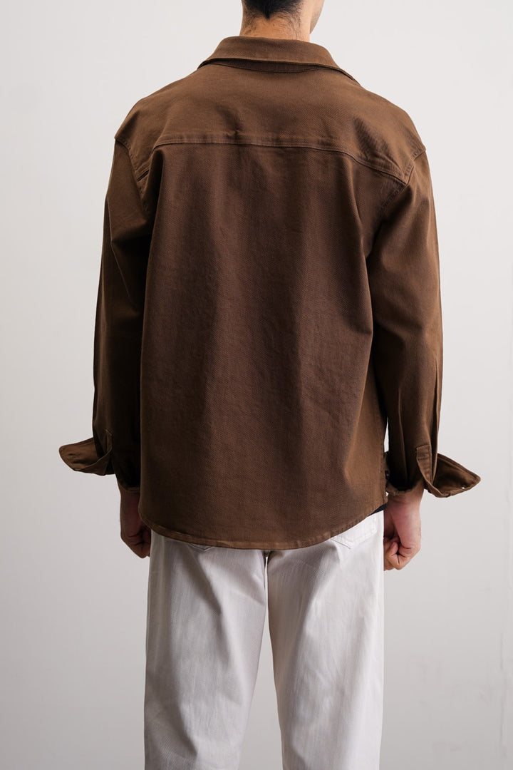 BROWN RELAXED OVERSHIRT