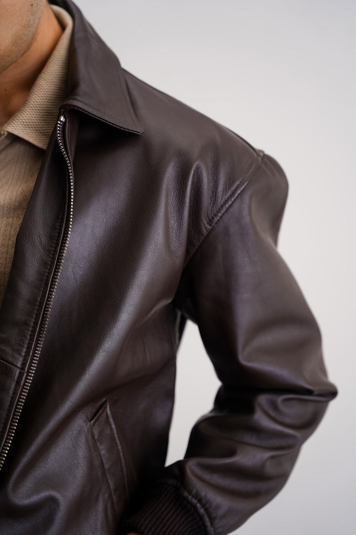 BROWN NAPA LEATHER JACKET