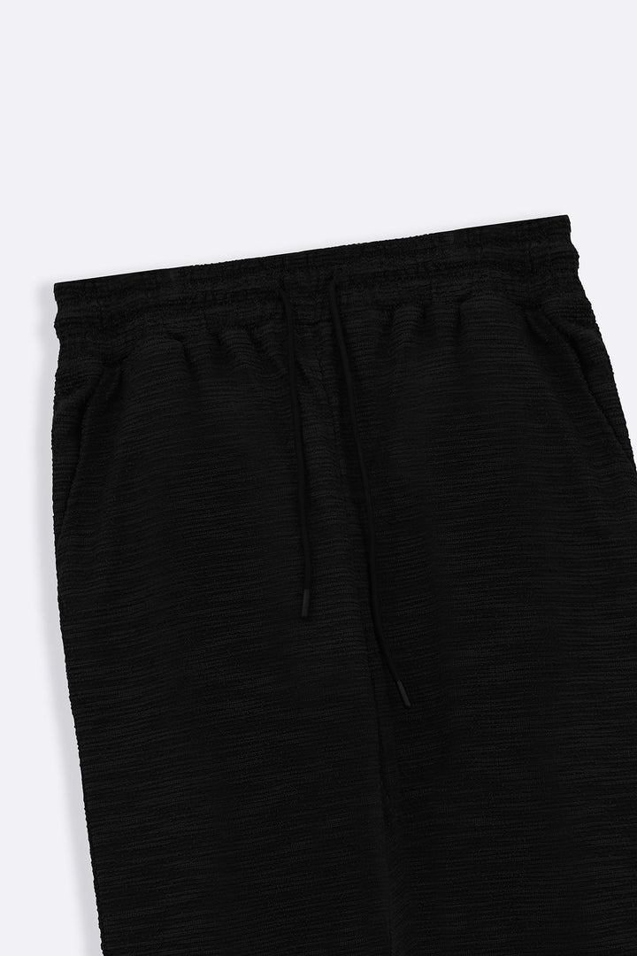 BLACK BOUCLE TROUSERS