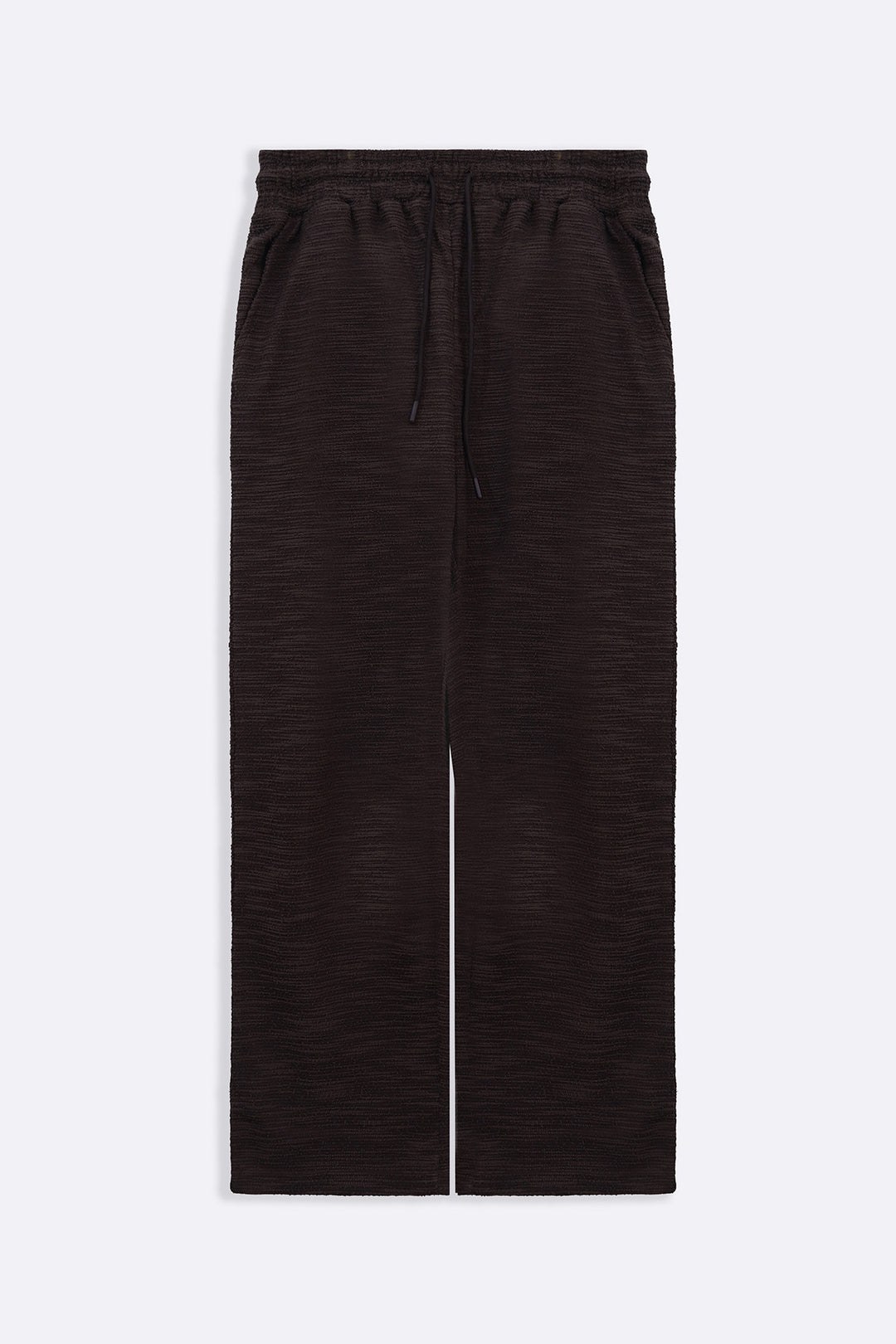 DARK BROWN BOUCLE TROUSERS