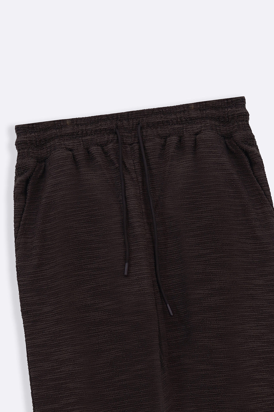 DARK BROWN BOUCLE TROUSERS