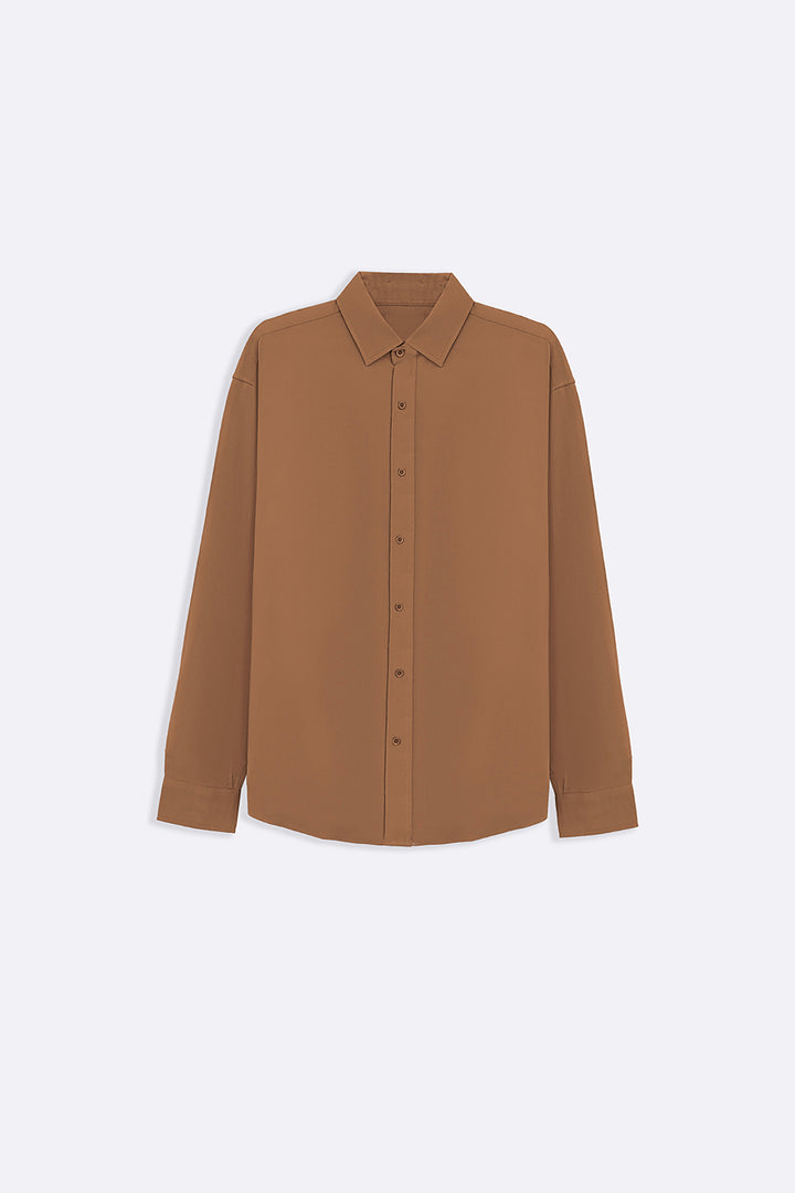 KHAKI OVERSIZED LINEN SHIRT