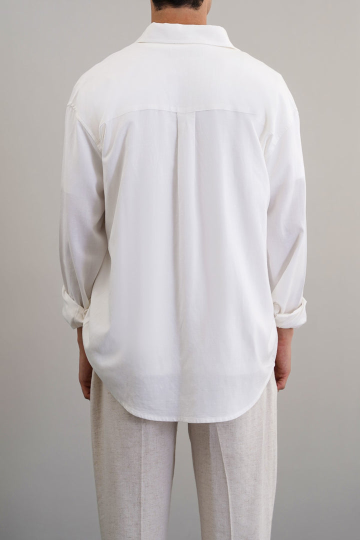 WHITE OVERSIZED LINEN SHIRT