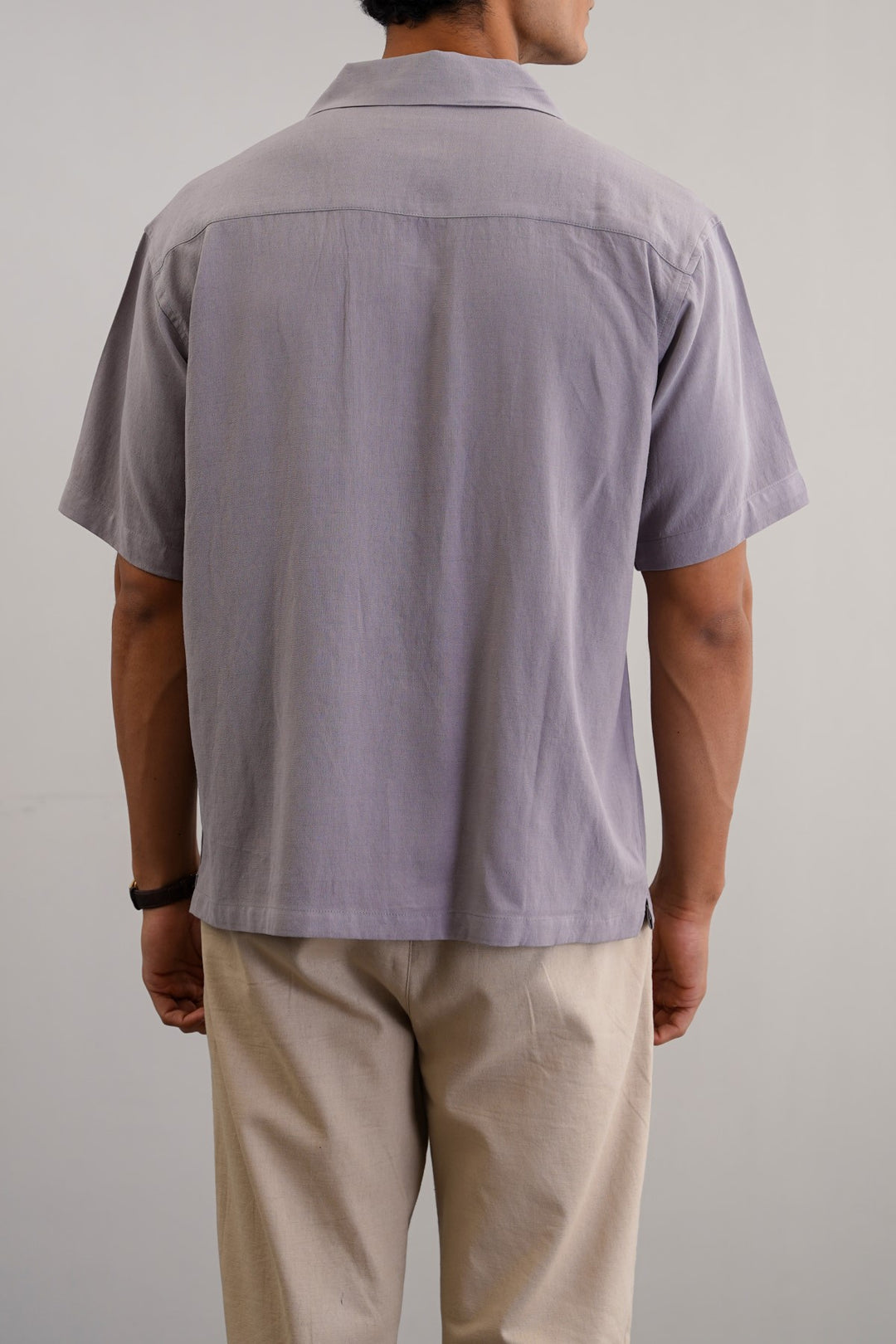 LIGHT GREY RELAXED SAFARI SHIRT