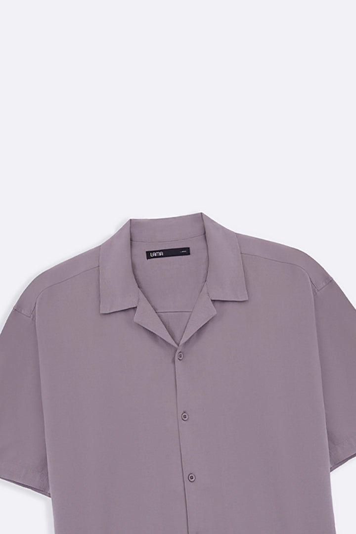 LIGHT GREY RELAXED SAFARI SHIRT