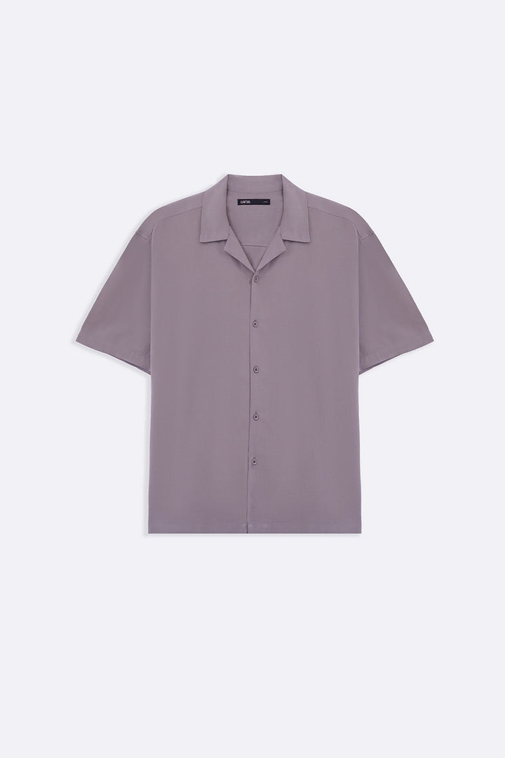 LIGHT GREY RELAXED SAFARI SHIRT