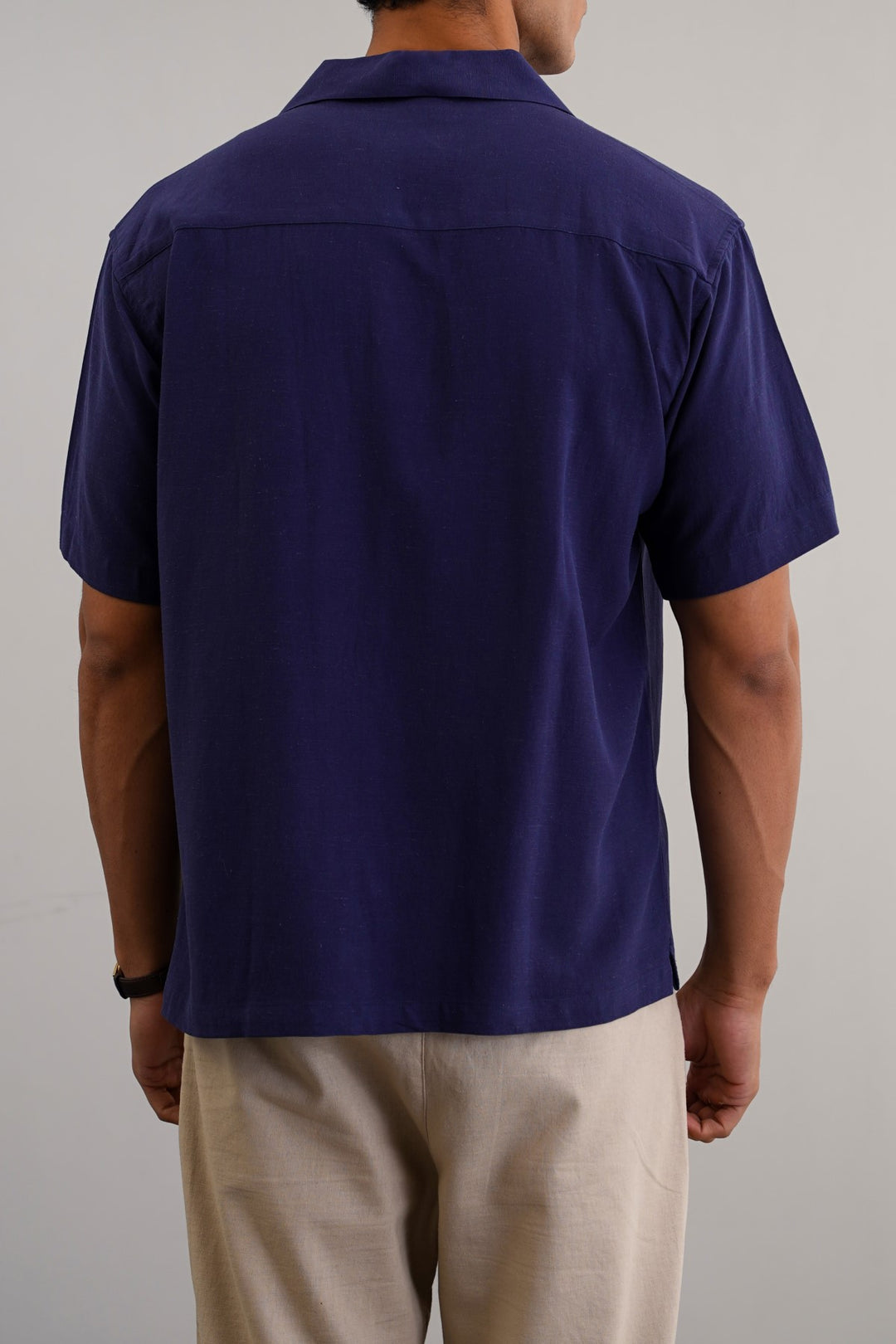 NAVY RELAXED SAFARI SHIRT